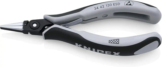 Knipex Tools 34 42 130 ESD Electronics Pliers, Flat Wide Tips, 5.25"