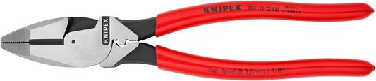 KNIPEX 09 11 240 SBA High Leverage Lineman Pliers New England with Tape Puller and Crimper