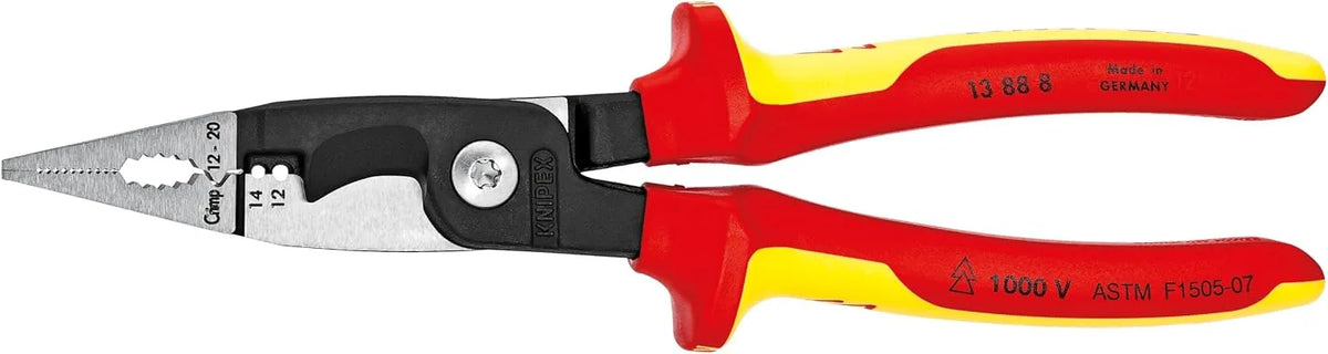 KNIPEX - 13 88 8 US Knipex Tools LP - 13888US Electrical Installation Pliers Red/Yellow