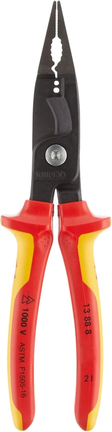 KNIPEX - 13 88 8 US Knipex Tools LP - 13888US Electrical Installation Pliers Red/Yellow